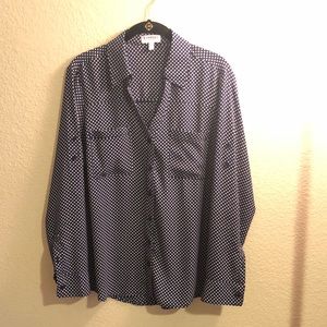 Express Slim Fit Portofino - Navy/White Polka Dots